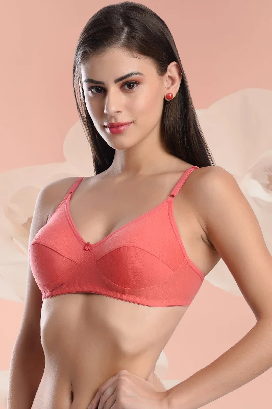 Bra with a contoured cup for a natural - looking shape FIMS Fashion Women Cotton Blend Solid Non-Padded Bra Pack of 1 Orange Bra with a contoured cup for a natural - looking shape FIMS Fashion Women Cotton Blend Solid Non-Padded Bra Pack of 1 Orange