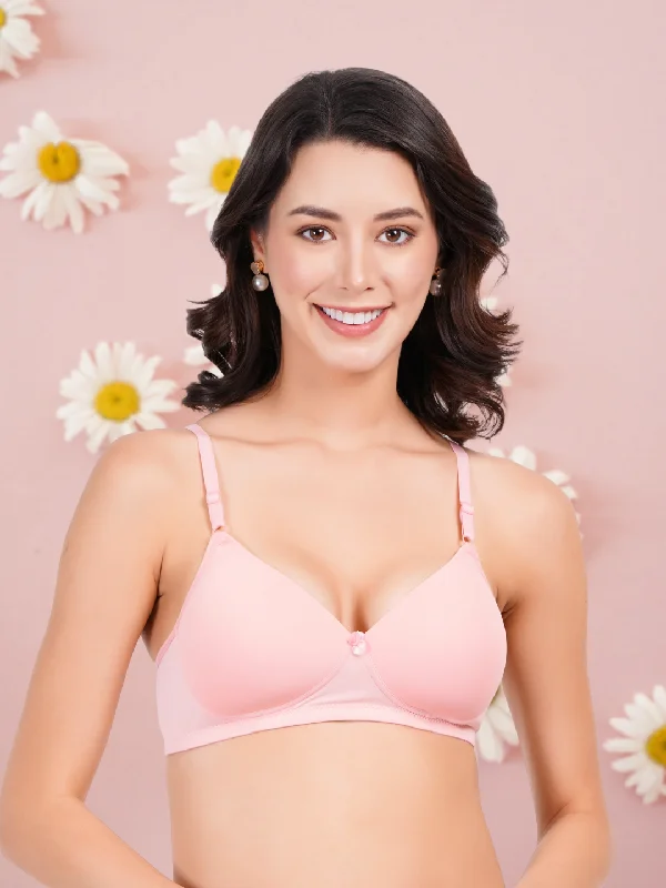 Bra with moisture - wicking lining for sweaty situations​ FIMS Fashion Women Lycra Solid Padded Bra Pack of 1 Beige