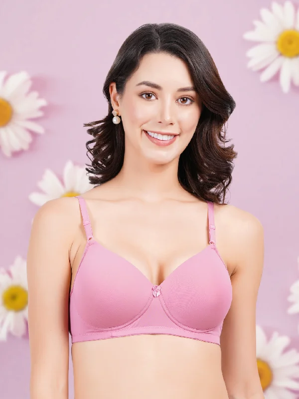 Bra with a plus - size bralette style for a trendy look FIMS Fashion Women Lycra Solid Padded Bra Pack of 1 Pink Bra with a plus - size bralette style for a trendy look FIMS Fashion Women Lycra Solid Padded Bra Pack of 1 Pink