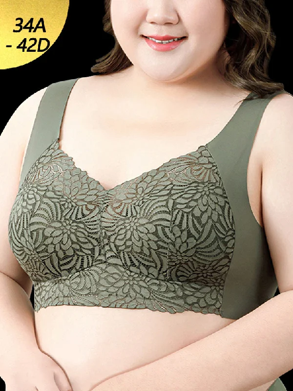 Nursing bras for easy breastfeeding access Floral Lace Comfortable Wireless Lounge Bra Nursing bras for easy breastfeeding access Floral Lace Comfortable Wireless Lounge Bra