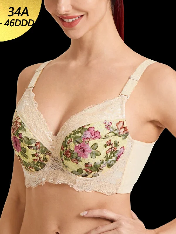 Lace bras for a feminine and elegant touch Floral Lace Underwire Full Cup Back Closure Bra Lace bras for a feminine and elegant touch Floral Lace Underwire Full Cup Back Closure Bra