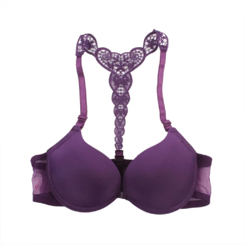 Bra with a gel - filled cup for extra comfort and support Front Closure Lace Racer Back Racerback Push Up Bra Bra with a gel - filled cup for extra comfort and support Front Closure Lace Racer Back Racerback Push Up Bra