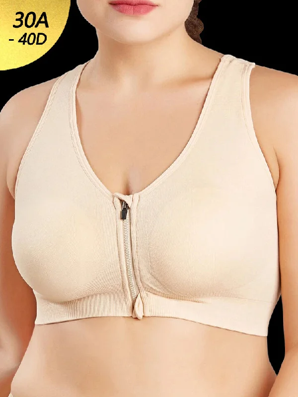 Bra with a cross - back strap design for a trendy look Front Zipper Full Cup Fitness Breathable Sweaty Yoga Bras Bra with a cross - back strap design for a trendy look Front Zipper Full Cup Fitness Breathable Sweaty Yoga Bras