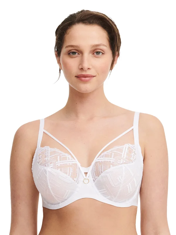 Bra with a silk - lined cup for a luxurious texture Graphic Support Full Coverage Bra In White - Chantelle Bra with a silk - lined cup for a luxurious texture Graphic Support Full Coverage Bra In White - Chantelle