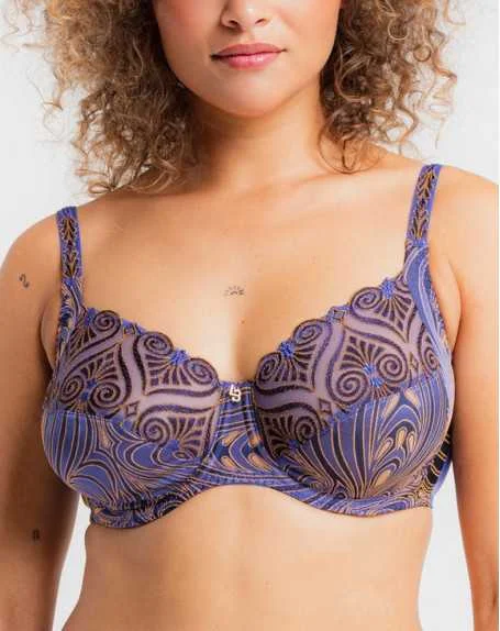 Bra with a breathable lining for a cool feel Hermione Underwired Bra In Bleu Solitaire - Louisa Bracq Bra with a breathable lining for a cool feel Hermione Underwired Bra In Bleu Solitaire - Louisa Bracq