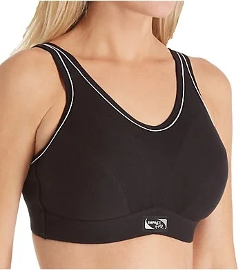 Bra with a non - padded cup for a natural feel Impact Free D-F Sports Bra in Black Bra with a non - padded cup for a natural feel Impact Free D-F Sports Bra in Black