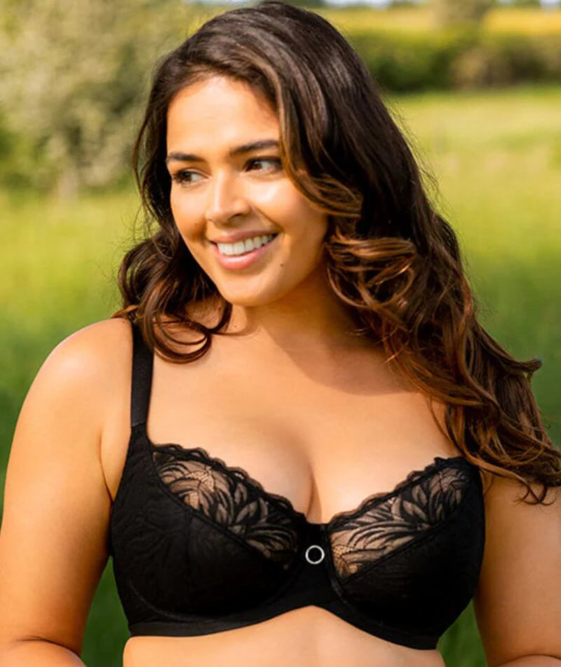 Bra with a mesh panel for added breathability Lace Daze Balcony Bra In Black - Curvy Kate Bra with a mesh panel for added breathability Lace Daze Balcony Bra In Black - Curvy Kate