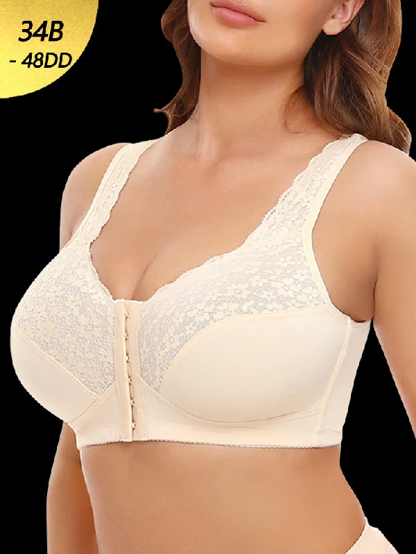 Bra with a floral - print for a feminine and stylish look Lace Floral Wireless Magic Lift Front Closure Bras Bra with a floral - print for a feminine and stylish look Lace Floral Wireless Magic Lift Front Closure Bras