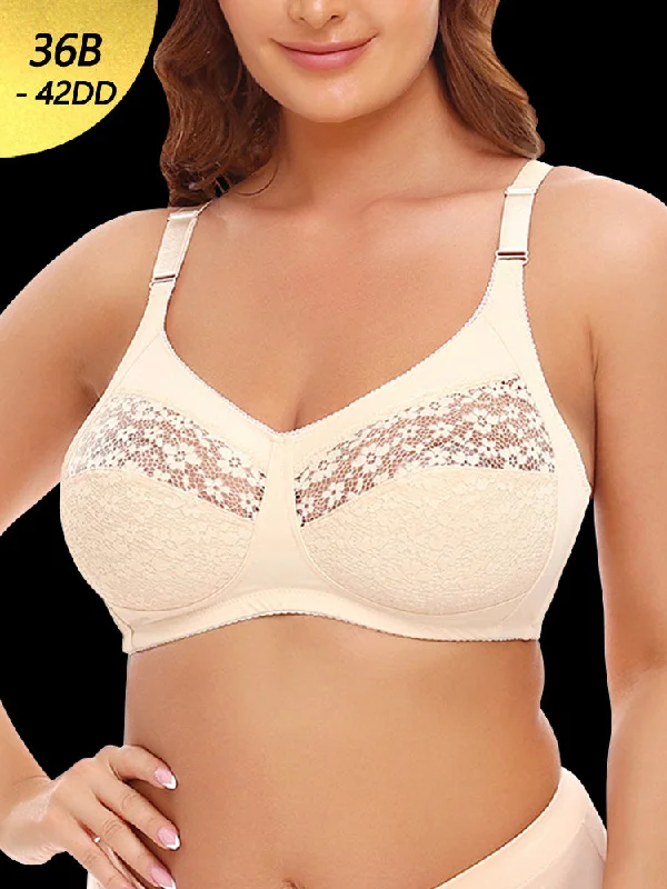 Bra with a plus - size seamless design for a smooth look Lace Floral Wireless Magic Lift Full Cup Bras Bra with a plus - size seamless design for a smooth look Lace Floral Wireless Magic Lift Full Cup Bras