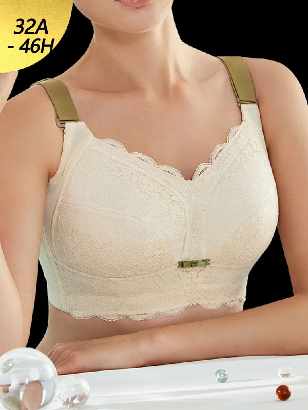 Bra with a single - strap design for a unique and modern style Lace Full Coverage Beauty Back Wire-free Bras Bra with a single - strap design for a unique and modern style Lace Full Coverage Beauty Back Wire-free Bras