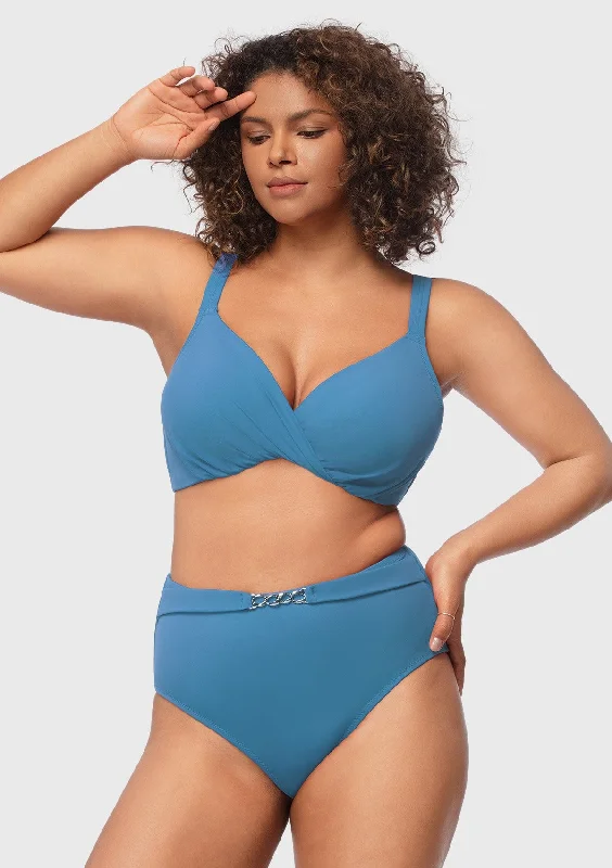 Maternity bras for expectant mothers' changing needs Momship Ruched Crisscross Front Underwire Swim Bikini Set Maternity bras for expectant mothers' changing needs Momship Ruched Crisscross Front Underwire Swim Bikini Set