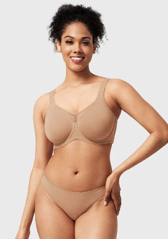 Bra with a plus - size long - line design for a slimming effect Momship Smoothing Unlined Minimizer Underwire Bra Bra with a plus - size long - line design for a slimming effect Momship Smoothing Unlined Minimizer Underwire Bra