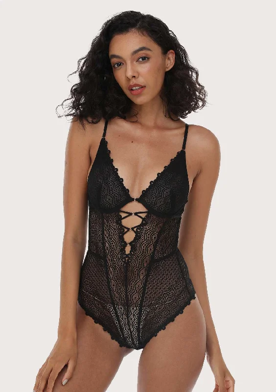 Bra with a racerback design for better mobility MOMSHIP Unlined Underwire Lace Low Back Teddy Bra with a racerback design for better mobility MOMSHIP Unlined Underwire Lace Low Back Teddy