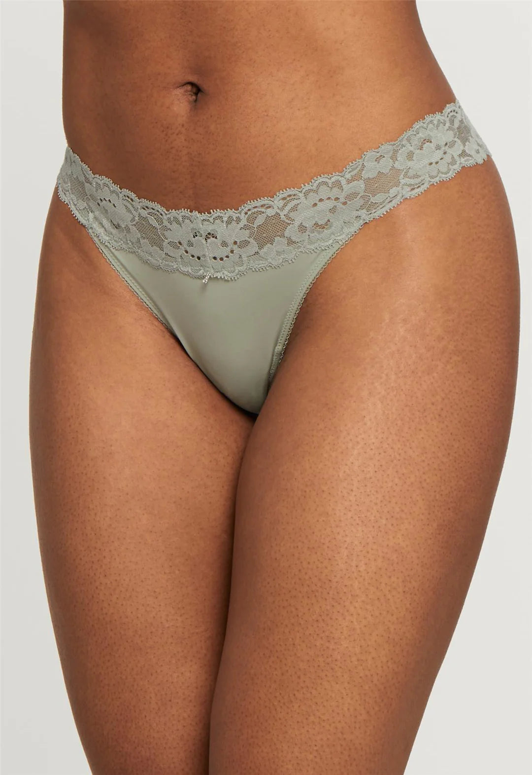 Bra with a non - padded cup for a natural feel​ Montelle 9002 Thong in Sage
