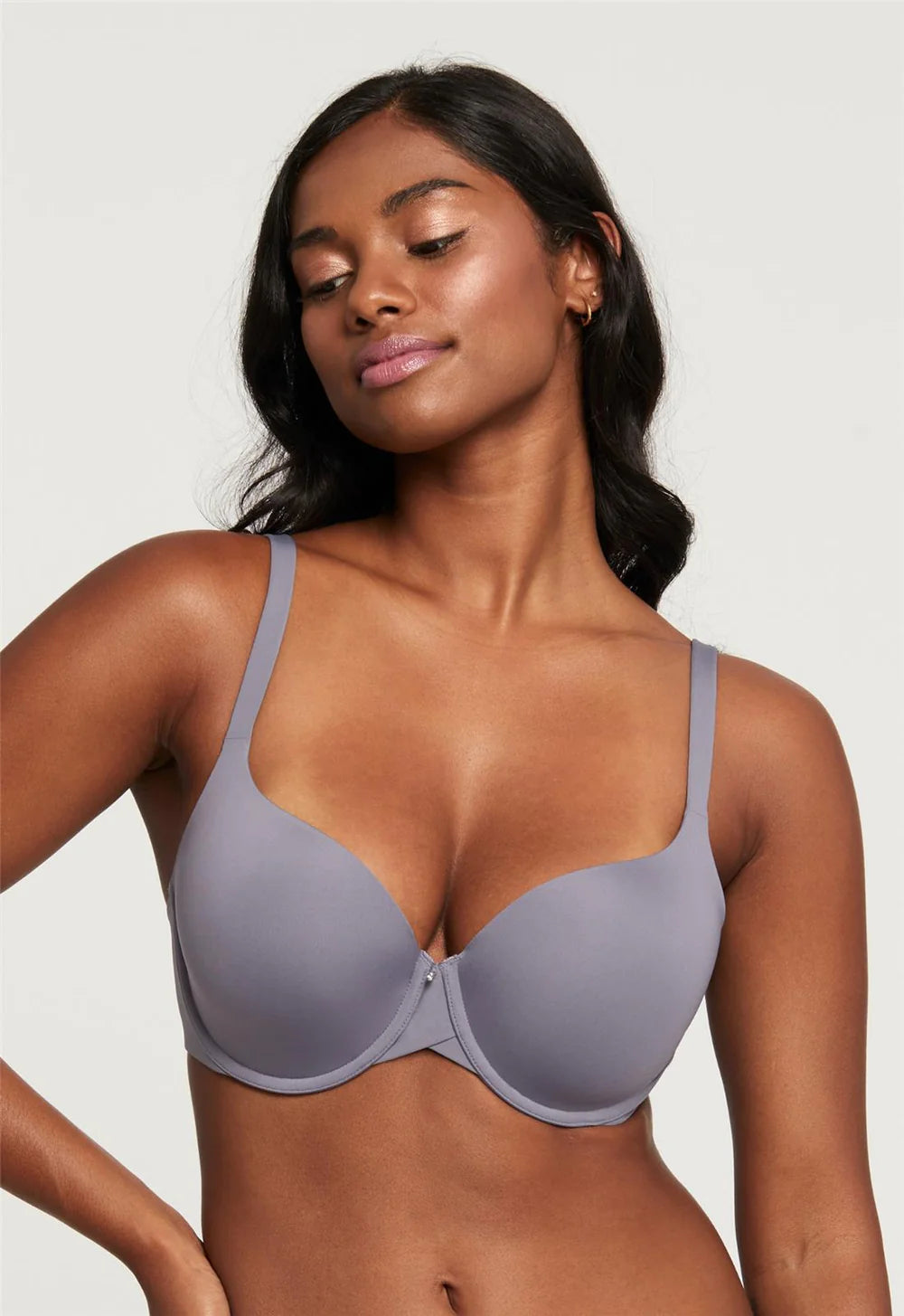 Bra with a wire - free band for a more comfortable underbust area​ MONTELLE 9310 PURE T-SHIRT BRA IN CRYSTAL GREY