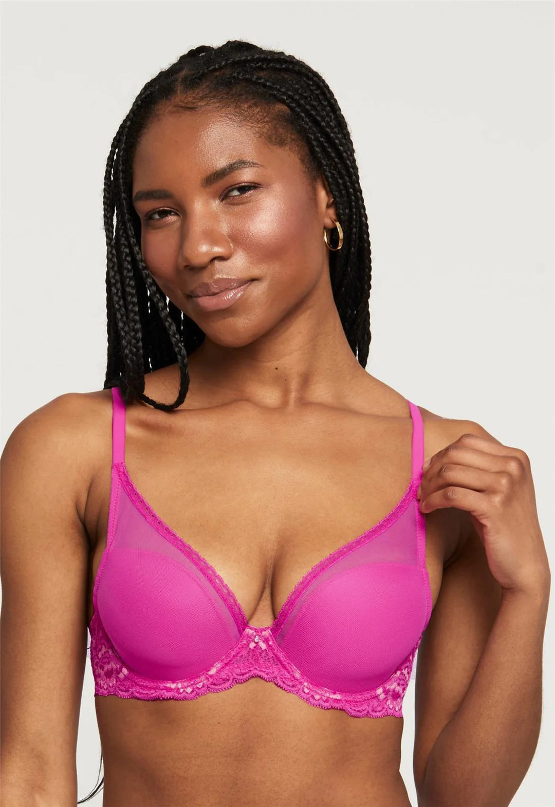 Bra with a smooth fabric for a sleek and comfortable feel Montelle 9314 Mystique Plunge Bra in Watermelon/Champagne Bra with a smooth fabric for a sleek and comfortable feel Montelle 9314 Mystique Plunge Bra in Watermelon/Champagne