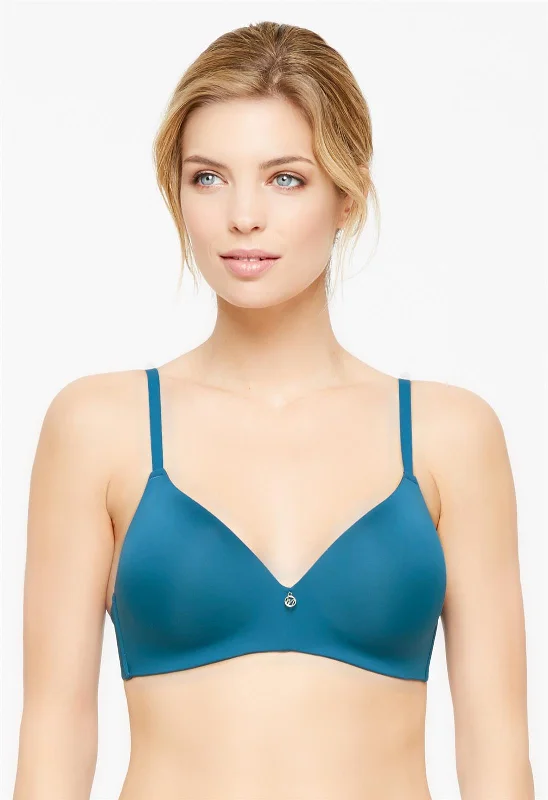Bra with a plus - size cup for fuller figures​ Montelle 9317 Wire-free T-Shirt Bra in Moroccan Blue