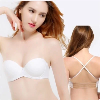 Bra with a bandeau style for a strapless and sleek look Small Bust Bodice Thickening Mold Cup Bra Bra with a bandeau style for a strapless and sleek look Small Bust Bodice Thickening Mold Cup Bra