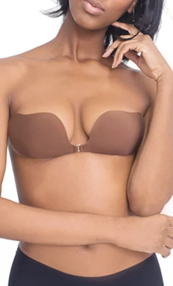Bra with a contoured cup for a natural - looking shape Bra Accessories- Natural Adhesive Clip Bra in Nude or Black Bra with a contoured cup for a natural - looking shape Bra Accessories- Natural Adhesive Clip Bra in Nude or Black