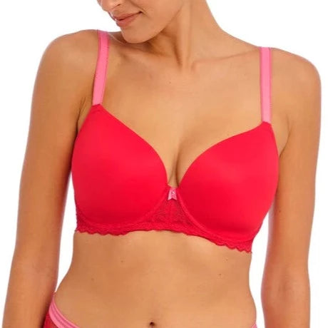 T - shirt bras with a seamless and smooth finish for wearing under T - shirts Offbeat Moulded Demi T-Shirt Bra In Chill Red - Freya T - shirt bras with a seamless and smooth finish for wearing under T - shirts Offbeat Moulded Demi T-Shirt Bra In Chill Red - Freya