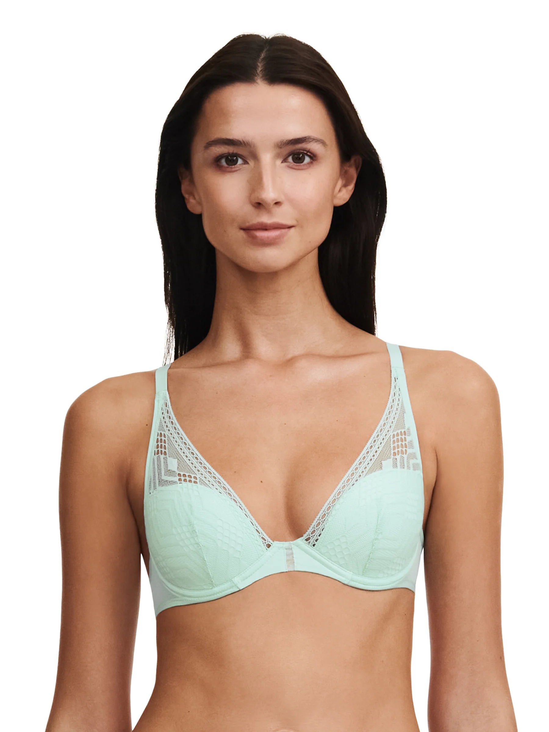 Bra with a plus - size cup for fuller figures Ondine Plunge T-Shirt Bra In Nile Green - Passionata Bra with a plus - size cup for fuller figures Ondine Plunge T-Shirt Bra In Nile Green - Passionata