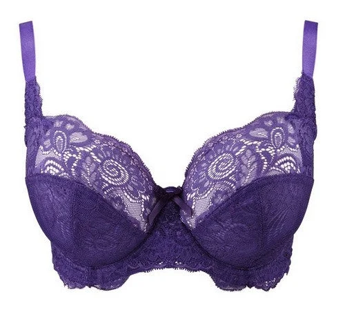 Bra with a shiny finish for a glamorous effect SALE Panache Andorra Lace Balconnet Bra 5675 in Purple Bra with a shiny finish for a glamorous effect SALE Panache Andorra Lace Balconnet Bra 5675 in Purple