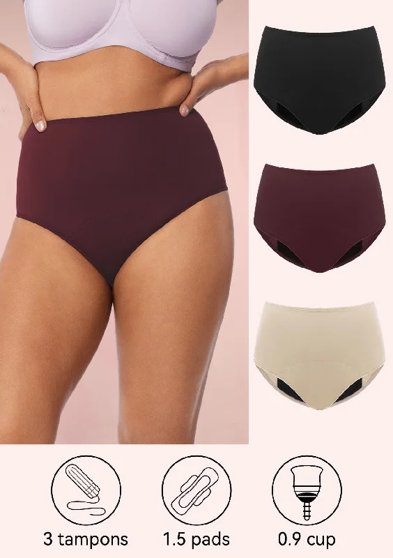 Bra with a wire - free construction for a softer feel LeakLock High-Rise Period Brief Underwear Bra with a wire - free construction for a softer feel LeakLock High-Rise Period Brief Underwear