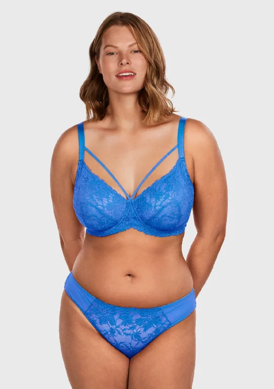 Bra with a foam - lined cup for a more structured shape Pretty In Petals Azure Sky Strappy Lace Unlined Bra Bra with a foam - lined cup for a more structured shape Pretty In Petals Azure Sky Strappy Lace Unlined Bra