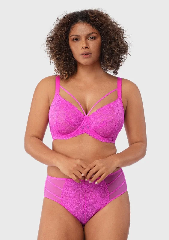 Bra with side - support panels to prevent spillage Pretty In Petals Unlined Strappy Underwire Lace Bra Bra with side - support panels to prevent spillage Pretty In Petals Unlined Strappy Underwire Lace Bra