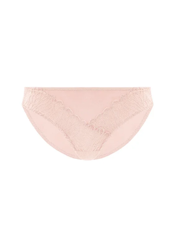 Bra with a low - cut cup for a more revealing style Pretty Secrets Light Pink Lace Trim Bikini Underwear Bra with a low - cut cup for a more revealing style Pretty Secrets Light Pink Lace Trim Bikini Underwear