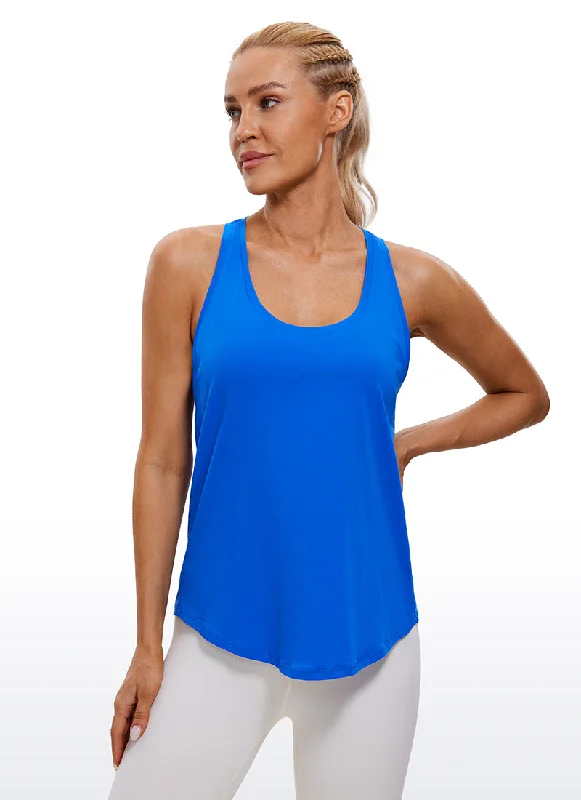 Bra with a wire - free construction for a softer feel Pima Cotton Hip-Length Tank Racerback Bra with a wire - free construction for a softer feel Pima Cotton Hip-Length Tank Racerback