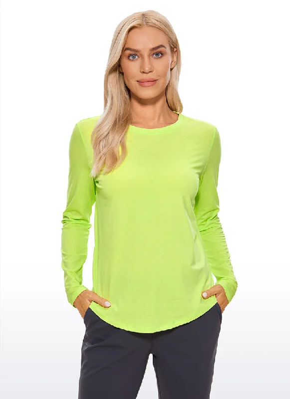 Bra with a seamless back for a smooth look under clothes Pima Cotton Workout Long Sleeve Bra with a seamless back for a smooth look under clothes Pima Cotton Workout Long Sleeve
