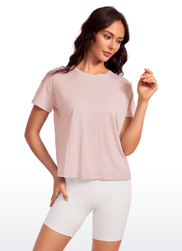 Back - closure bras with traditional hook - and - eye fastenings​ Pima Cotton Short Sleeves Loose Fit