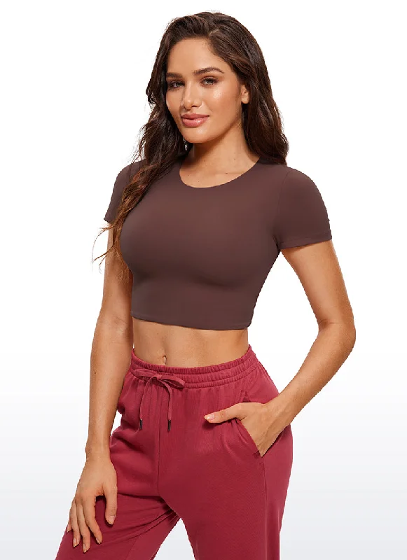 Bra with a plus - size wireless option for comfort Butterluxe Double Lined Cropped Short Sleeves Bra with a plus - size wireless option for comfort Butterluxe Double Lined Cropped Short Sleeves