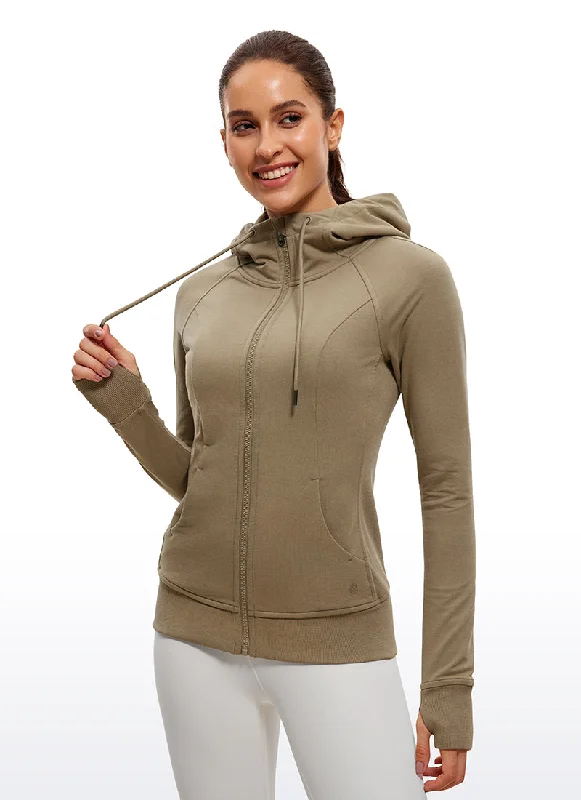 Bra with a seamless back for a smooth look under clothes Cotton Terry Full Zip Hoodies Thumb Holes Bra with a seamless back for a smooth look under clothes Cotton Terry Full Zip Hoodies Thumb Holes