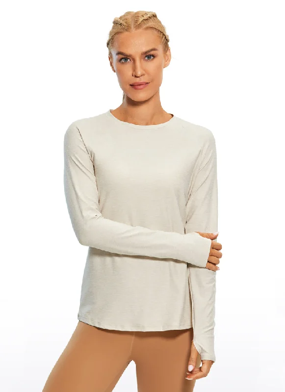 Nursing bras for easy breastfeeding access​ Soft Heather Long Sleeves Thumbholes