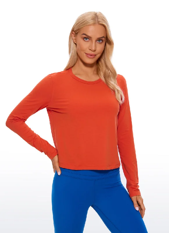 Bra with underbust support for better breast lift Pima Cotton Cropped Long Sleeve Classic Fit Bra with underbust support for better breast lift Pima Cotton Cropped Long Sleeve Classic Fit
