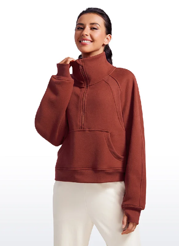 Bra with a push - up insert for extra cleavage on demand Fleece Lined Half Zip Hoodies Funnel Neck with Thumb Holes Bra with a push - up insert for extra cleavage on demand Fleece Lined Half Zip Hoodies Funnel Neck with Thumb Holes