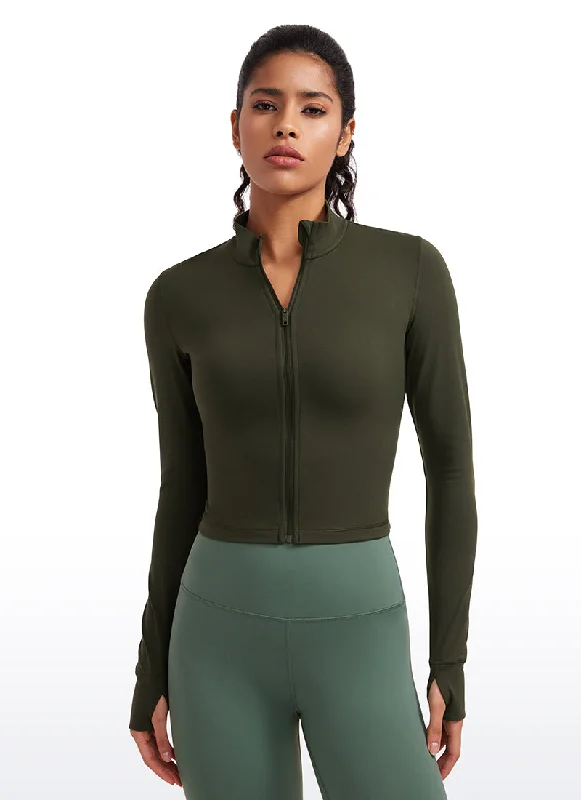 Bra with a detachable strap for easy washing Butterluxe Full Zip Cropped Jackets with Thumb Holes Bra with a detachable strap for easy washing Butterluxe Full Zip Cropped Jackets with Thumb Holes