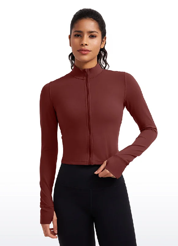 Bra with a detachable strap for easy washing Butterluxe Full Zip Cropped Jackets with Thumb Holes Bra with a detachable strap for easy washing Butterluxe Full Zip Cropped Jackets with Thumb Holes