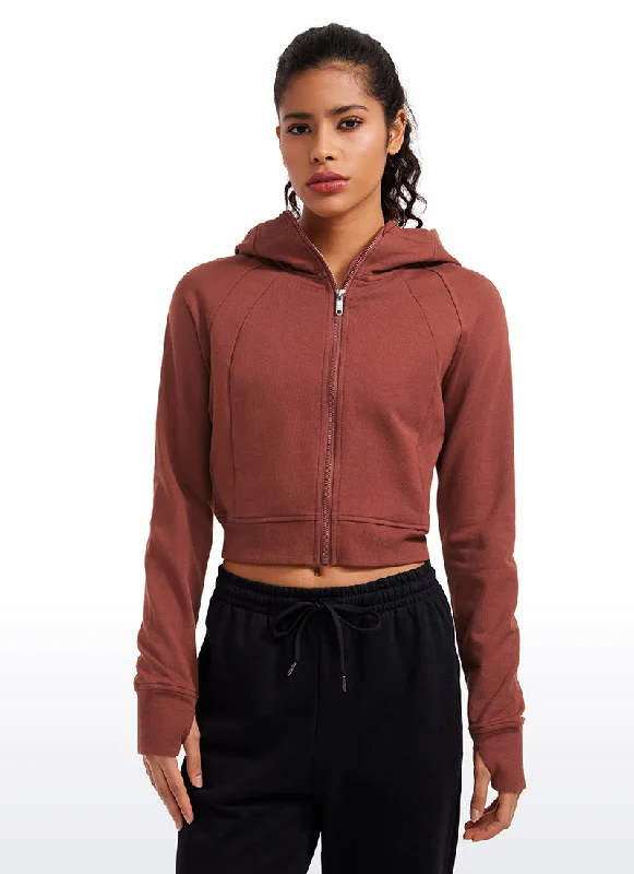Bra with a smooth fabric for a sleek and comfortable feel Amenity Cropped Full Zip Hoodies with Thumb Holes Bra with a smooth fabric for a sleek and comfortable feel Amenity Cropped Full Zip Hoodies with Thumb Holes