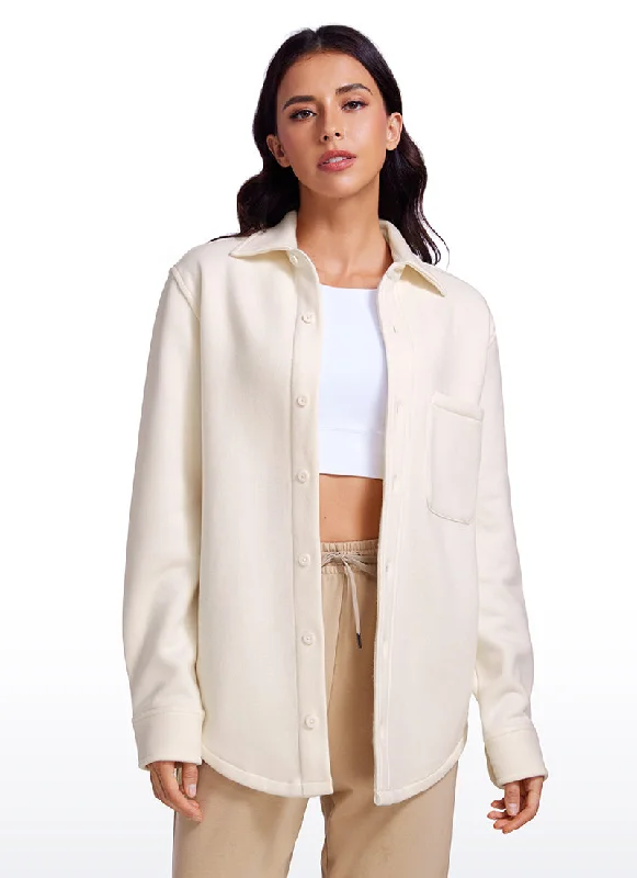 Bra with a textured fabric for added visual interest Cotton Fleece Lined Button Down Oversized Jackets Bra with a textured fabric for added visual interest Cotton Fleece Lined Button Down Oversized Jackets