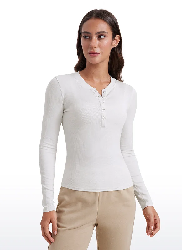 Bra with a wire - free construction for a softer feel Henley Shirts Button Down Long Sleeves Bra with a wire - free construction for a softer feel Henley Shirts Button Down Long Sleeves