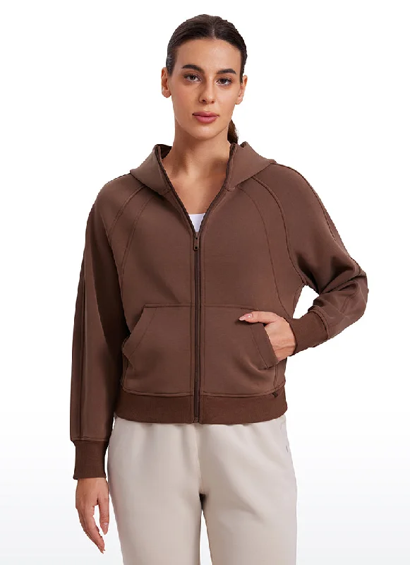 Bra with adjustable hooks for a customized fit​ SoftAura Full Zip Pullover Hoodie