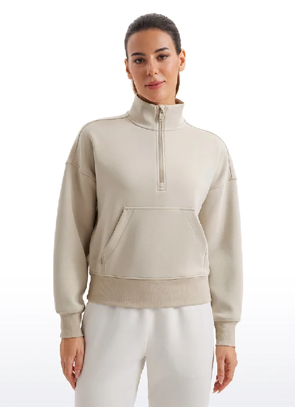 Bra with a nylon - lined cup for stretch and support SoftAura Half Zip Pullover Sweatshirt Bra with a nylon - lined cup for stretch and support SoftAura Half Zip Pullover Sweatshirt