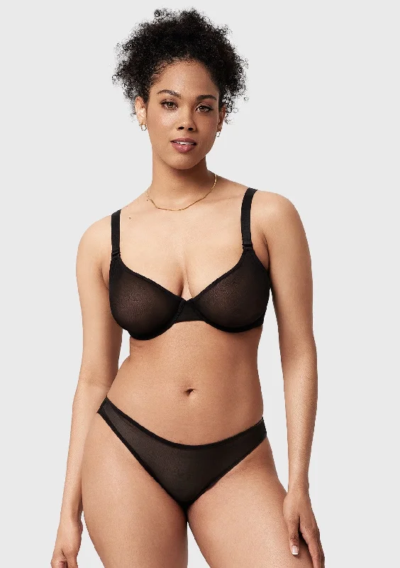Bra with a plus - size back - closure for a secure fit Seraphina Unlined Underwire Sheer Mesh Bra Bra with a plus - size back - closure for a secure fit Seraphina Unlined Underwire Sheer Mesh Bra