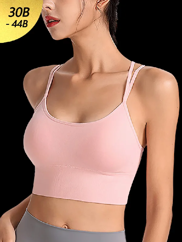 Bra with a racerback design for better mobility Sexy Criss-Cross Back Tank Sports Wireless Bra Bra with a racerback design for better mobility Sexy Criss-Cross Back Tank Sports Wireless Bra