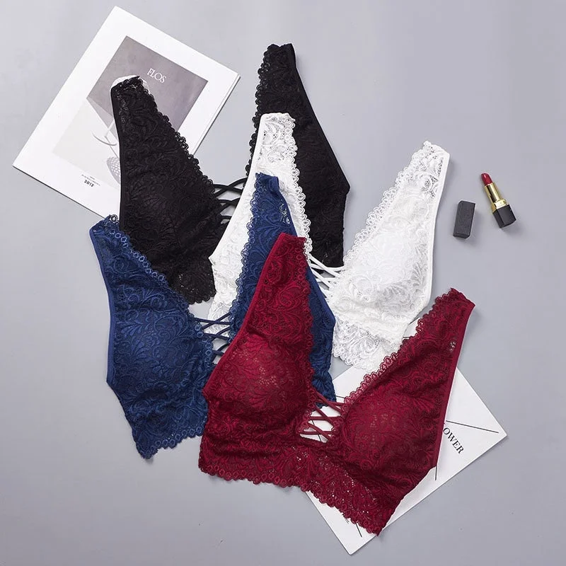 Bra with a soft - touch lining for a luxurious experience​ Sexy Lace Bralette Camisoles Tank Top