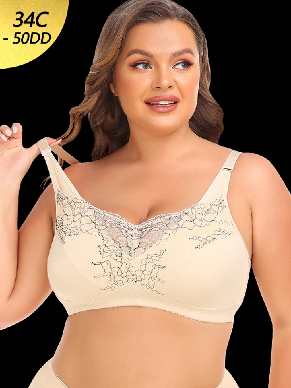 Bra with a plus - size front - closure for easy access Sey Lace Lift Up Sports Wireless Bras Bra with a plus - size front - closure for easy access Sey Lace Lift Up Sports Wireless Bras