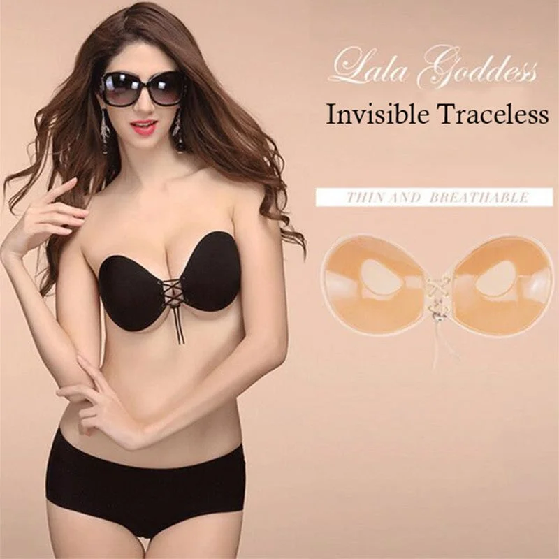 Bra with underbust support for better breast lift Silicone Bra Invisible Push Up Stick Strapless Bra with underbust support for better breast lift Silicone Bra Invisible Push Up Stick Strapless